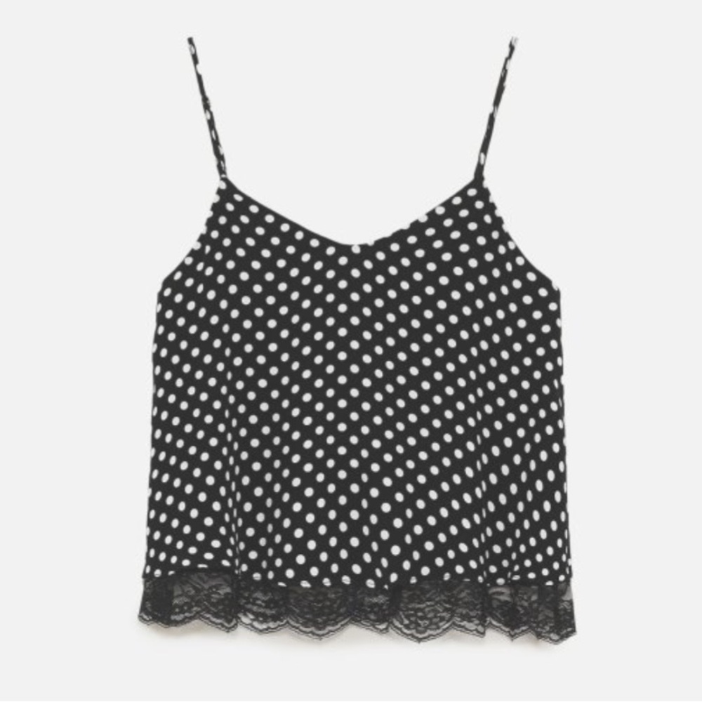 Zara Black and White Polka Dot Camisole
